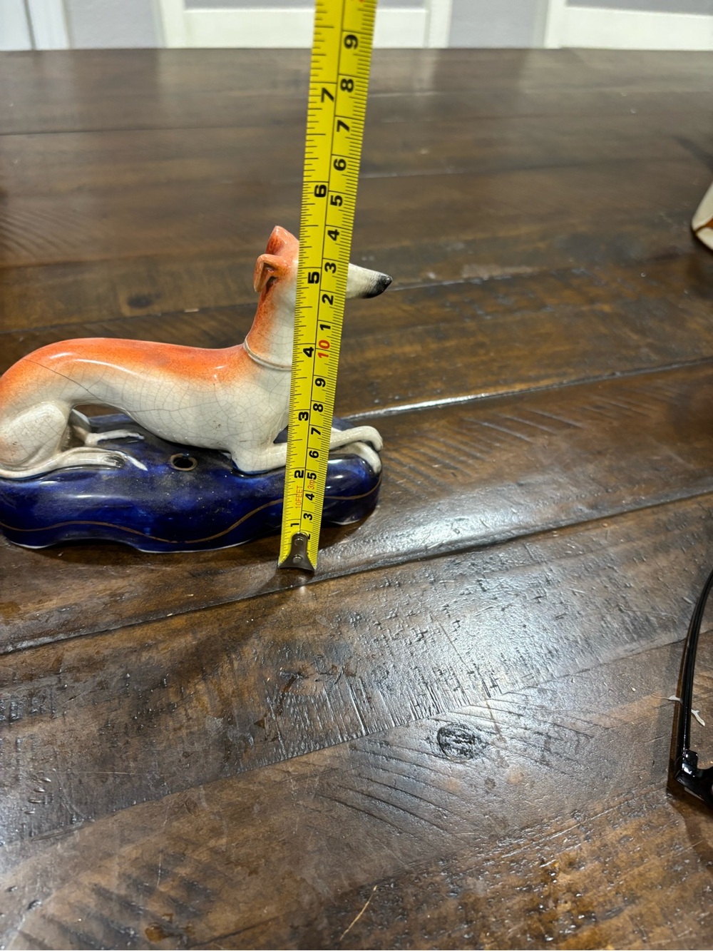 Antique Staffordshire Ceramic Greyhound Figurine ink well or pen holder - Picture 13 of 14